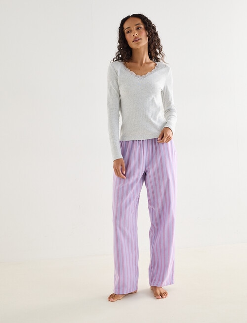 Zest Sleep Flannel Stripe Pant, Lilac product photo View 03 L