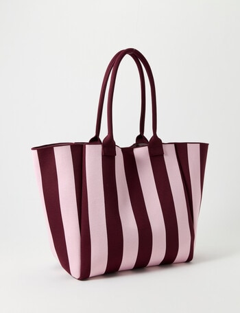 Zest Knitted Tote Bag, Pink Stripes product photo