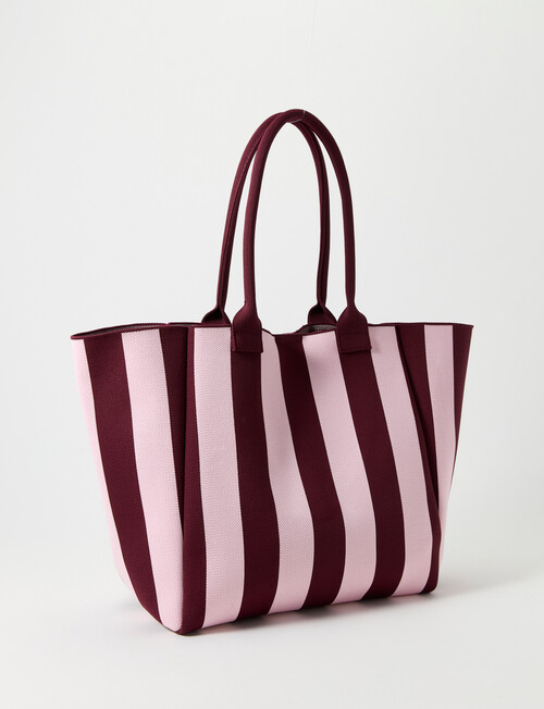 Zest Knitted Tote Bag, Pink Stripes product photo