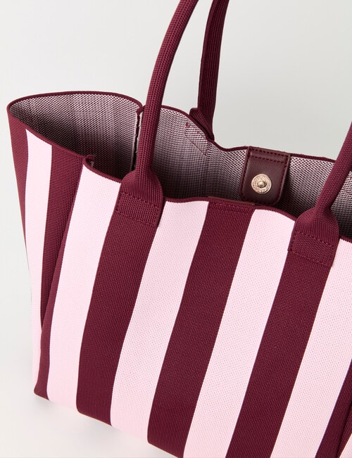 Zest Knitted Tote Bag, Pink Stripes product photo View 04 L