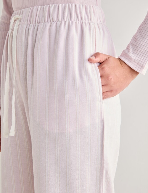 Mineral Sleep Flannel Pant, Pale Pink Stripe product photo View 04 L