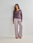 Mineral Sleep Flannel Pant, Mocha Stripe product photo View 03 S