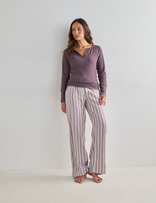 Mineral Sleep Flannel Pant, Mocha Stripe product photo View 03 L