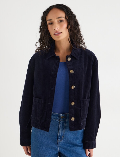 Zest Cord Jacket, Navy product photo