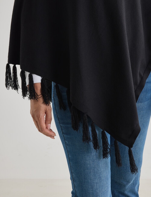 Boston + Bailey Cowl Neck Poncho, Black product photo View 04 L