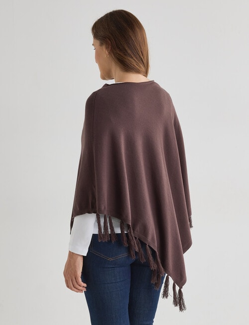 Boston + Bailey Cowl Neck Poncho, Chocolate product photo View 02 L