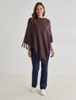 Boston + Bailey Cowl Neck Poncho, Chocolate product photo View 03 S