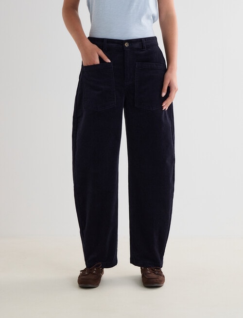 Zest Cord Barrel Pant, Navy product photo