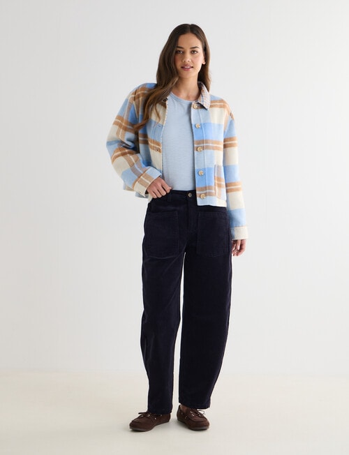 Zest Cord Barrel Pant, Navy product photo View 03 L