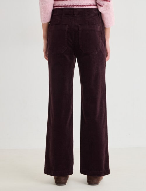 Zest Wide Leg Cord Pant, Claret product photo View 02 L