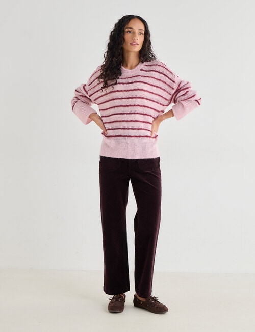 Zest Wide Leg Cord Pant, Claret product photo View 03 L