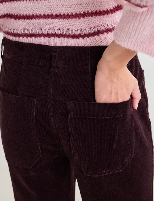 Zest Wide Leg Cord Pant, Claret product photo View 05 L