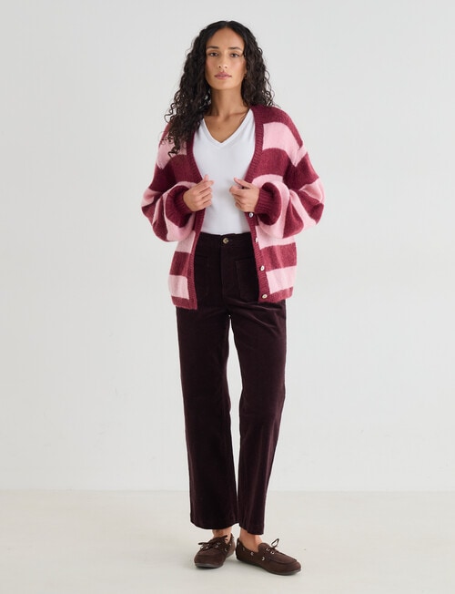 Zest Wide Leg Cord Pant, Claret product photo View 06 L