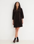 Zest Cord Mini Dress, Chocolate product photo
