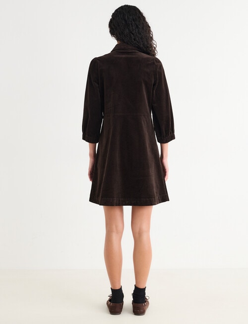 Zest Cord Mini Dress, Chocolate product photo View 02 L