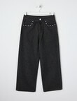 Switch Star Harlow Wide Leg Studs Jean, Washed Black product photo