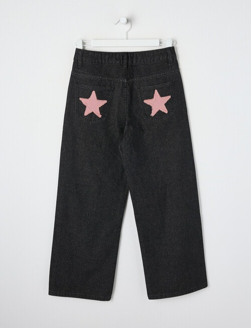 Switch Star Harlow Wide Leg Studs Jean, Washed Black product photo View 02 L