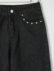 Switch Star Harlow Wide Leg Studs Jean, Washed Black product photo View 03 S