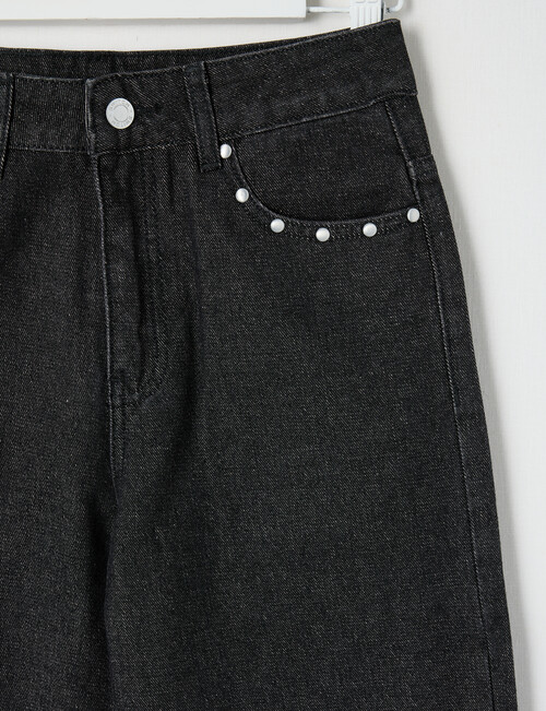 Switch Star Harlow Wide Leg Studs Jean, Washed Black product photo View 03 L