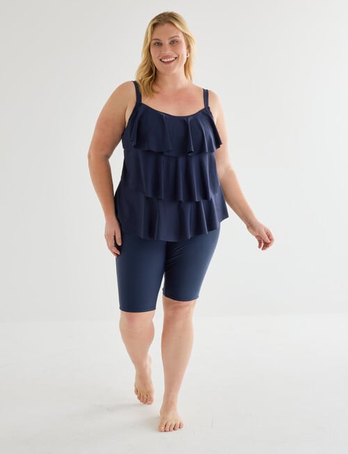 Zest Resort Curve Tiered Tankini, Navy product photo View 03 L