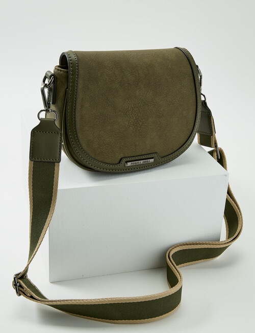 Pronta Moda Saddle Bag Crossbody Bag, Olive product photo