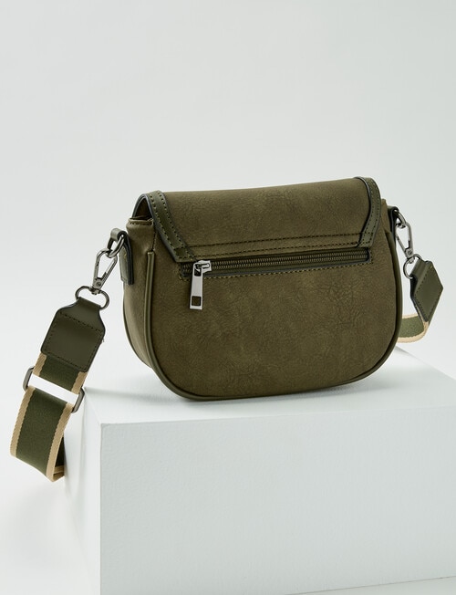 Pronta Moda Saddle Bag Crossbody Bag, Olive product photo View 02 L