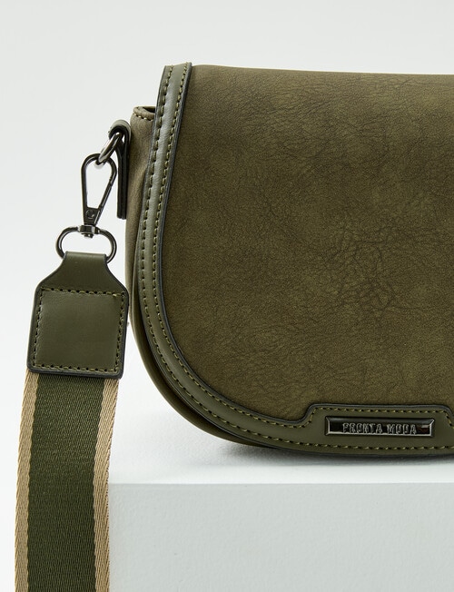 Pronta Moda Saddle Bag Crossbody Bag, Olive product photo View 03 L