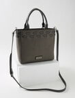 Pronta Moda Laced Top Shopper Bag, Grey product photo