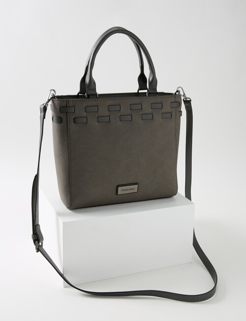 Pronta Moda Laced Top Shopper Bag, Grey product photo