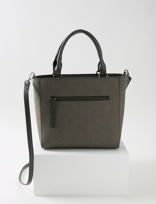 Pronta Moda Laced Top Shopper Bag, Grey product photo View 03 L
