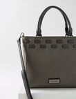 Pronta Moda Laced Top Shopper Bag, Grey product photo View 04 S