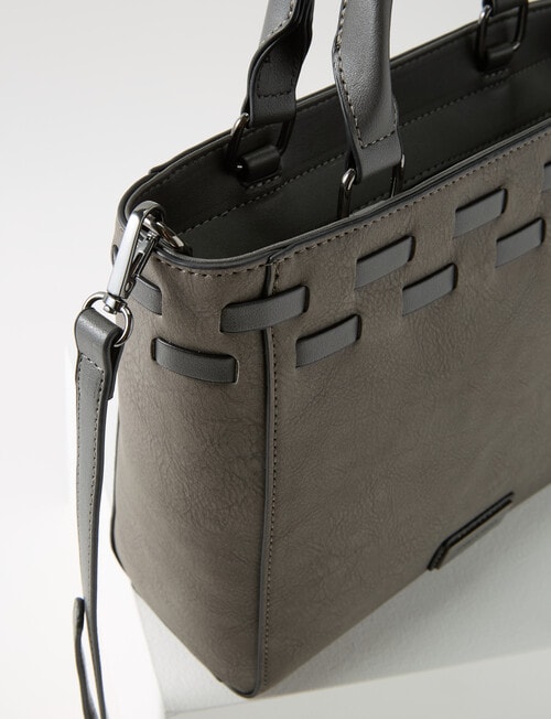 Pronta Moda Laced Top Shopper Bag, Grey product photo View 05 L
