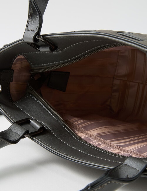 Pronta Moda Laced Top Shopper Bag, Grey product photo View 06 L