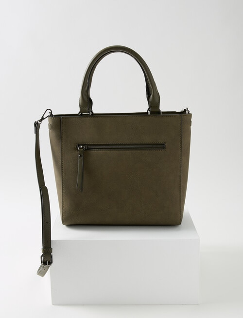 Pronta Moda Laced Top Shopper Bag, Olive product photo View 03 L