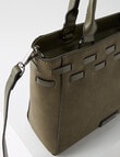 Pronta Moda Laced Top Shopper Bag, Olive product photo View 05 S