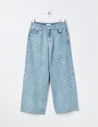 Switch Gia Star Applique Baggy Jean, Washed Blue product photo