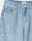 Switch Gia Star Applique Baggy Jean, Washed Blue product photo View 02 S