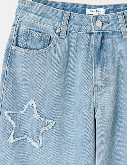 Switch Gia Star Applique Baggy Jean, Washed Blue product photo View 02 L