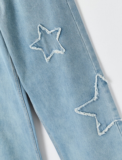 Switch Gia Star Applique Baggy Jean, Washed Blue product photo View 03 L