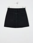 Switch Denim Mini Studs Skirt, Washed Black product photo View 02 S
