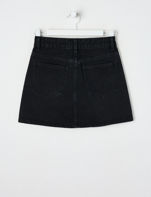 Switch Denim Mini Studs Skirt, Washed Black product photo View 02 L