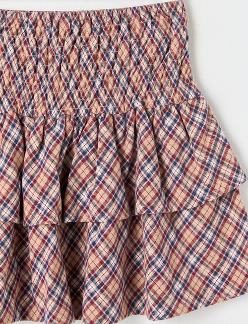 Switch Check Ruffle Mini Skirt, Natural product photo View 02 L