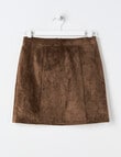 Switch Faux Suede Skirt, Chocolate product photo