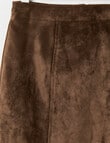 Switch Faux Suede Skirt, Chocolate product photo View 02 S