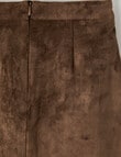 Switch Faux Suede Skirt, Chocolate product photo View 03 S