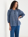 Zest Gathered Check Shirt, Navy Check product photo
