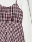 Switch Check Long Sleeve Dress Set, Berry product photo View 03 S