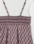 Switch Check Long Sleeve Dress Set, Berry product photo View 04 S