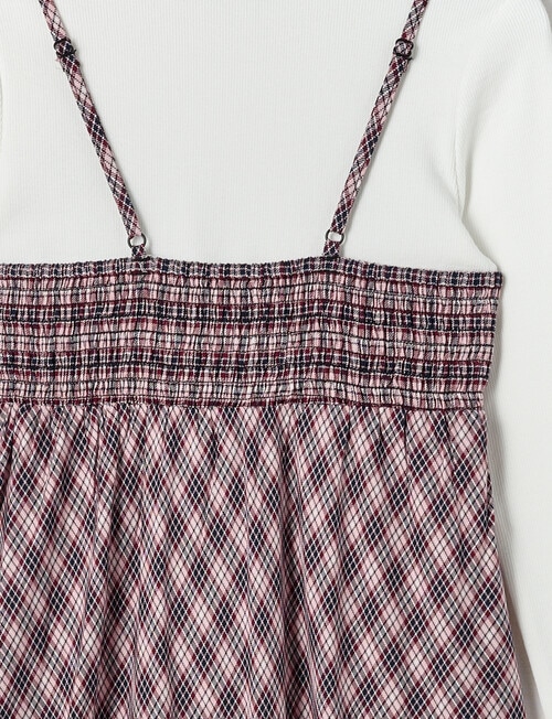 Switch Check Long Sleeve Dress Set, Berry product photo View 04 L