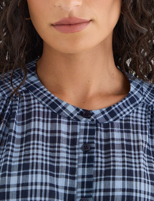 Zest Gathered Check Shirt, Navy Check product photo View 04 L